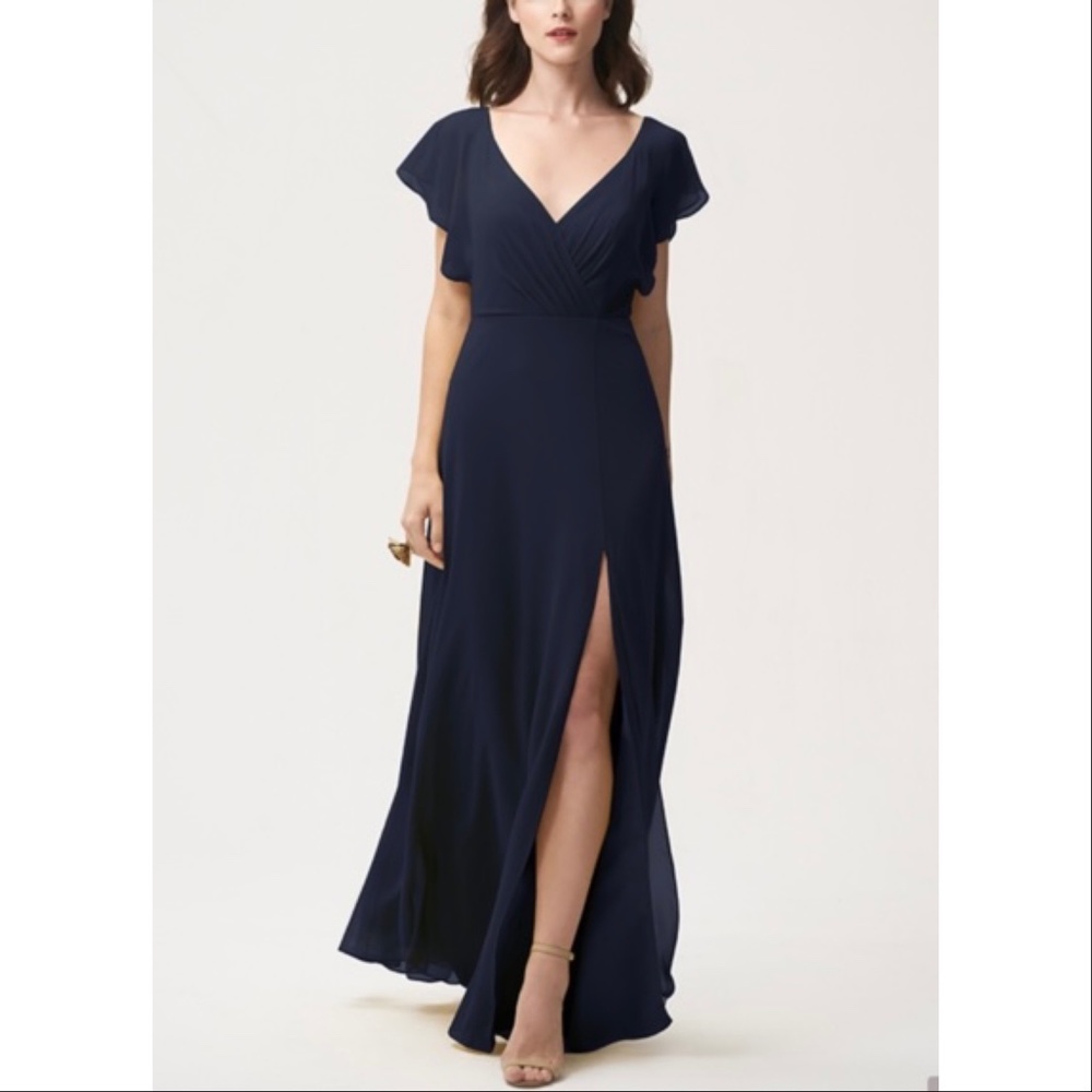 Jenny Yoo Alanna Open Back Chiffon Gown